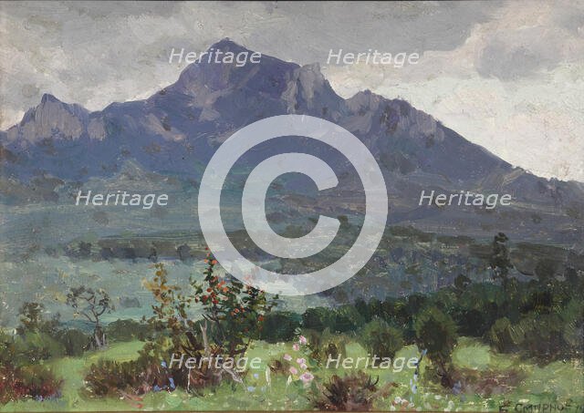 View of Mount Beshtau from the Mashuk, 1934.  Creator: Boris Vasilievich Smirnov.