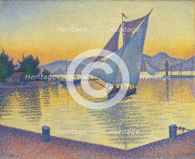 The Port at sunset, Opus 236 (Saint-Tropez) , 1892. Creator: Signac, Paul (1863-1935).