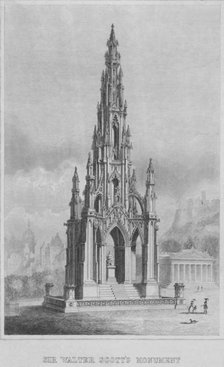 'Sir Walter Scott's Monument', c1849-1853.  Creator: William Home Lizars.