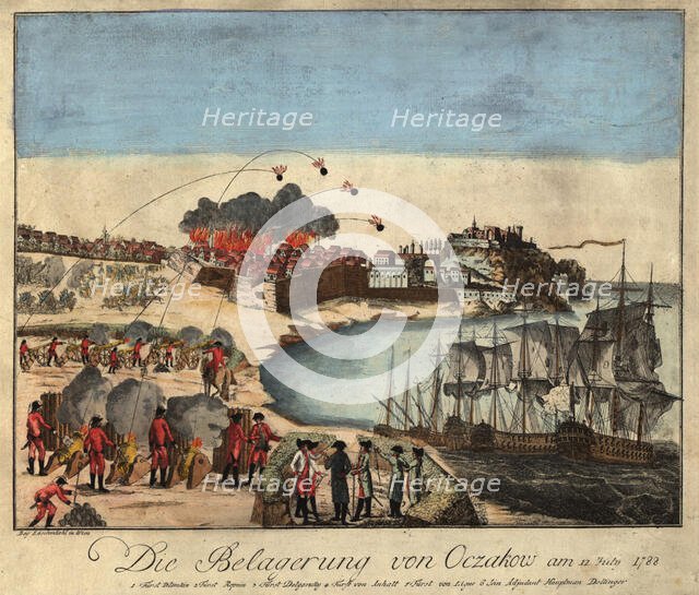 The Siege of the Fortress Ochakov on December 1788, 1788. Creator: Loeschenkohl, Johann Hieronymus (1753-1807).
