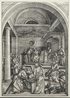 Christ Disputing with Doctors, c. 1503-1504. Creator: Albrecht Dürer (German, 1471-1528).
