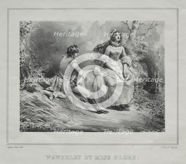 Picturesque Views of Scotland: Waverly and Miss Flora, 1825-1828. Creator: Eugène Louis Lami (French, 1800-1890).