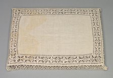 Needlepoint (Reticella) and Bobbin Lace Pillow Case, 17th-18th century. Creator: Unknown.