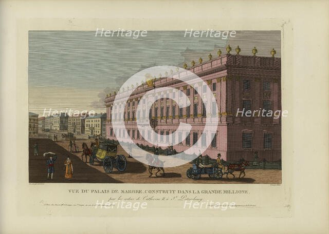 Vue du palais de marbre, construit dans la Grande Millione, par les ordres de Catherine..., 1817-24. Creator: Courvoisier-Voisin, Henri (1757-1830).