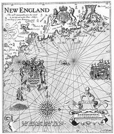 Part of Captain John Smith's map of New England, 17th century (c1880). Artist: Unknown