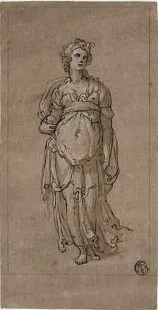 Standing Female Allegorical Figure, 1566/67. Creator: Unknown.