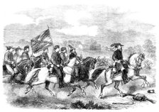 The Civil War in America: General Stuart (Confederate) with his cavalry..., 1862. Creator: Unknown.