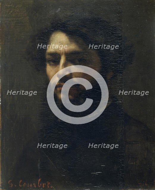 Self-Portrait, c. 1850. Creator: Courbet, Gustave (1819-1877).