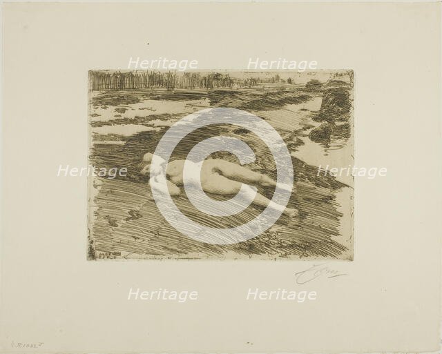 On the Sands, 1916. Creator: Anders Leonard Zorn.