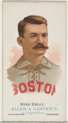 Mike "King" Kelly, Baseball Player, from World's Champions, Series 1 (N28) for Allen & Gin..., 1887. Creator: Allen & Ginter.