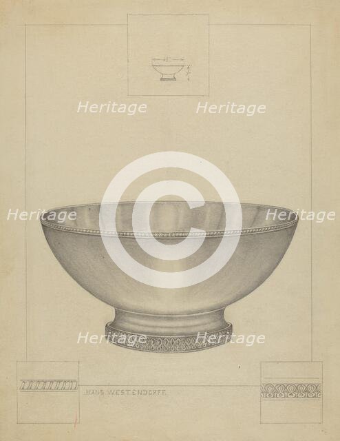 Silver Bowl, c. 1936. Creator: Hans Westendorff.