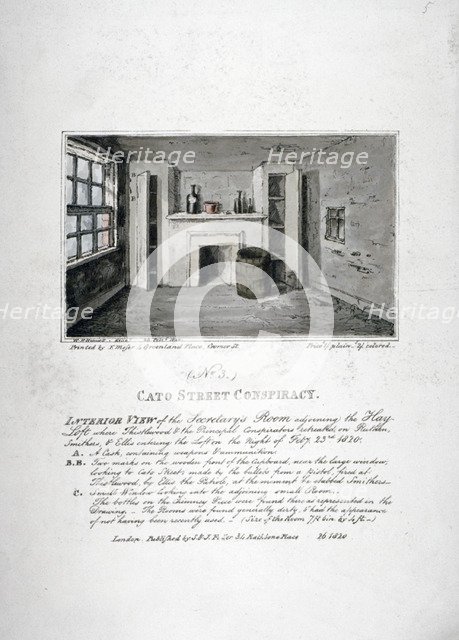 Cato Street conspiracy, 1820. Artist: F Moser