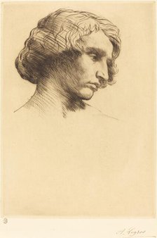 Head of a Man (Tete d'homme), 1877. Creator: Alphonse Legros.