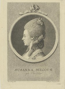 Portrait of the actress Susanna Mecour (1738-1784), 1782. Creator: Berger, Gottfried Daniel (1744-1824).