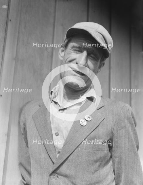 Ex-Oklahoma farmer, one of the leaders in the strike of cotton pickers, Kern County, CA, 1938. Creator: Dorothea Lange.