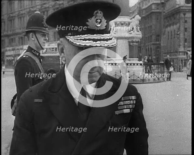 British Officer Arriving at  Westminster Abbey for the National Day of Prayer, 1940. Creator: British Pathe Ltd.