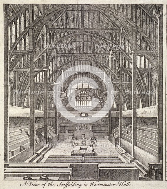 View of the scaffolding in Westminster Hall, London, c1760. Artist: Anon