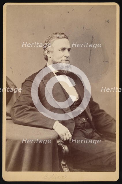 Portrait of Schuyler Colfax (1823-1885), Before 1885. Creator: Brady's National Photographic Portrait Galleries.