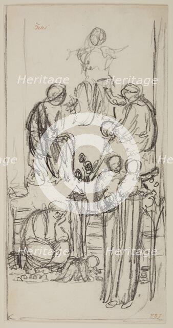 The Fates - composition sketch, 1865. Creator: Sir Edward Coley Burne-Jones.