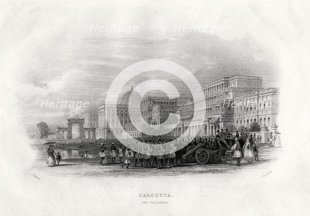 'The Esplanade, Calcutta', India, 1860. Artist: E Radclyffe