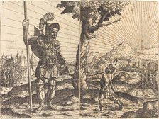 David and Goliath, 1551. Creator: Hans Sebald Lautensack.