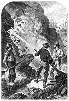 Gold mining, California, USA, c1868. Artist: Unknown