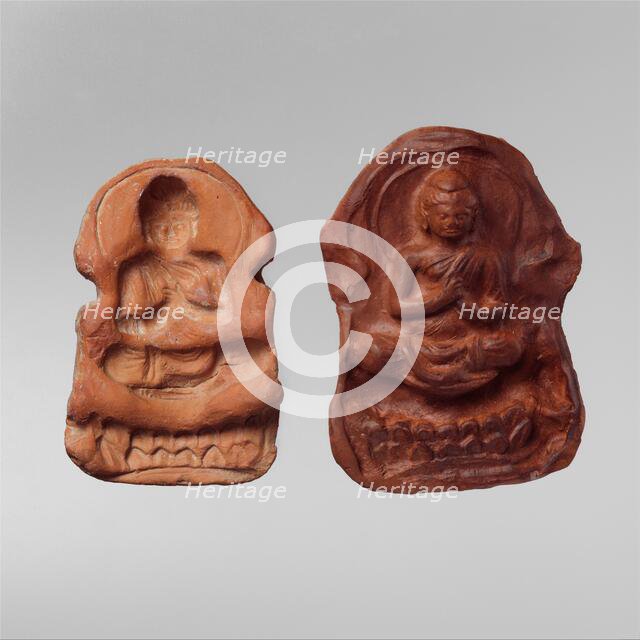 Mold and Impression for a Seated Buddha, 5th-7th century. Creator: Unknown.