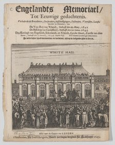 The Execution of King Charles I (Title page: Engelandts Memoriael), 1649. Creator: Joost Hartgerts.