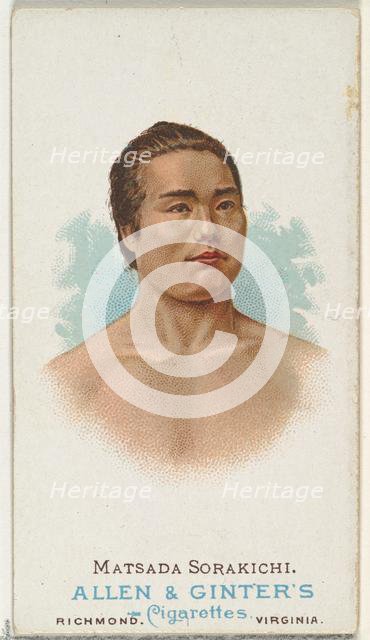 Matsuda Sorakichi, Wrestler, from World's Champions, Series 1 (N28) for Allen & Ginter Cig..., 1887. Creator: Allen & Ginter.