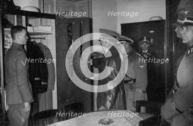 Adolf Hitler visiting the SS Leibstandarte Regiment, 1936. Artist: Unknown
