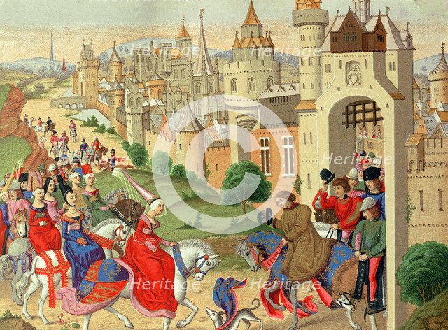 Elisabeth of Bavaria, Queen of England, is greeted upon his arrival in Paris by his brother, King…