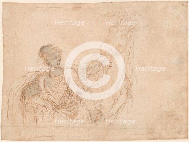 Figure Leading a Horse. Creator: Stefano della Bella.