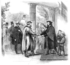Garibaldi in England: the meeting of Garibaldi and Tennyson at Faringford House, Isle of Wight, 1864 Creator: Mason Jackson.