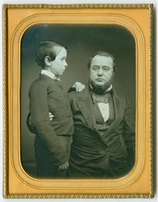 Edwin McMasters Stanton, seated, with his son Edwin Lamson Stanton, between 1852 and 1855. Creator: Unknown.