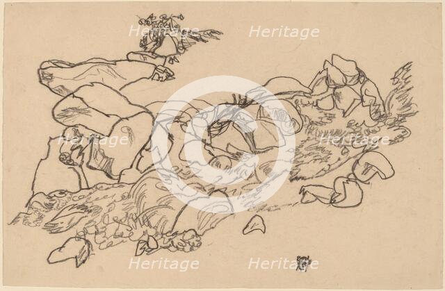 Mountain Stream, 1917. Creator: Egon Schiele.