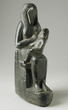Snake Goddess Nursing Hypocrytes, Late Period (724-333 BCE) (possibly modern). Creator: Unknown.