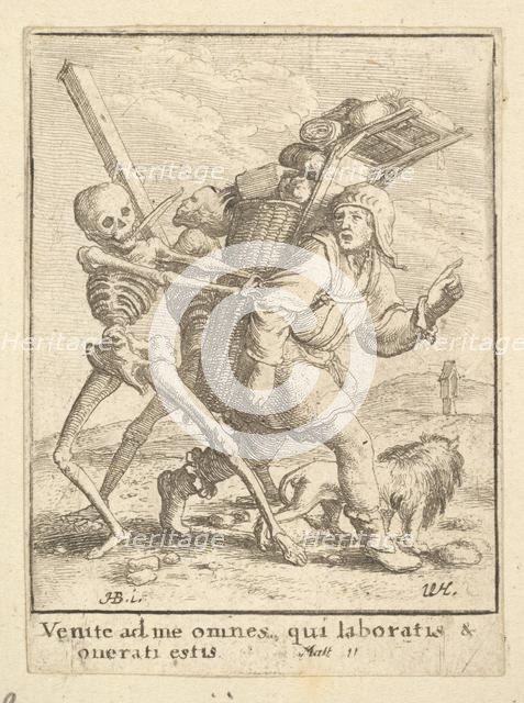 The Pedlar, from the Dance of Death, 1651. Creator: Wenceslaus Hollar.