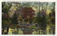 Japanese garden and pagoda, Fairmont Park, Philadelphia, Pennsylvania, USA, 1926. Artist: Unknown