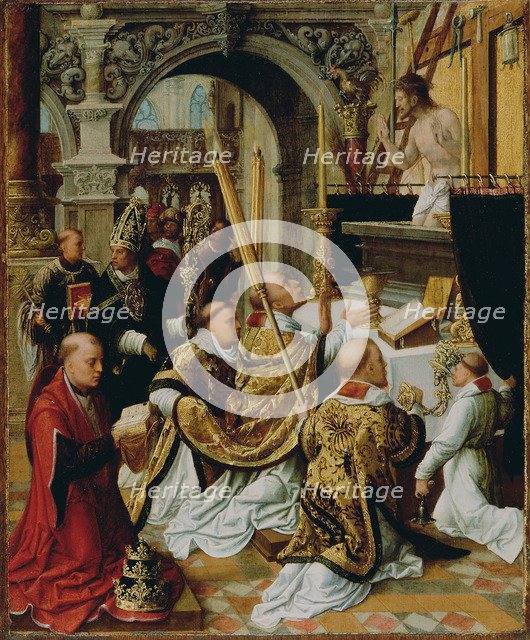 The Mass of Saint Gregory the Great, ca 1510-1520. Artist: Isenbrant, Adriaen (1490-1551)