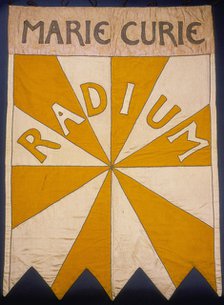 'Marie Curie, Radium', banner, 1908. Artist: Mary Lowndes