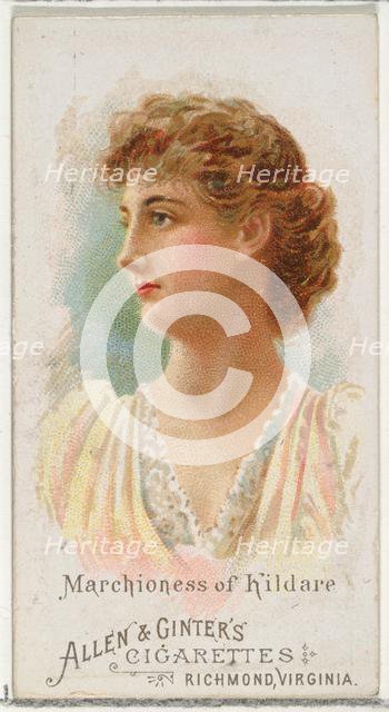 Marchioness of Kildare, from World's Beauties, Series 1 (N26) for Allen & Ginter Cigarette..., 1888. Creator: Allen & Ginter.