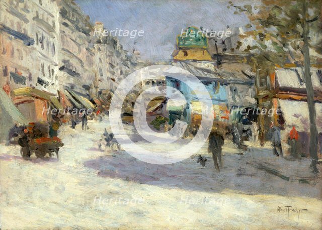 La rue Lepic, l'angle de la rue Puget et la place Blanche, c1890. Creator: Louis Abel-Truchet.