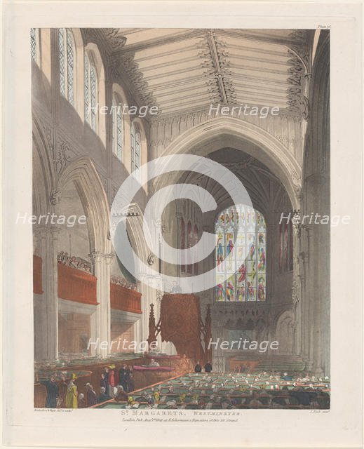 St. Margaret's Westminster, August 1, 1809., August 1, 1809. Creators: Thomas Rowlandson, Augustus Charles Pugin, J. Bluck.