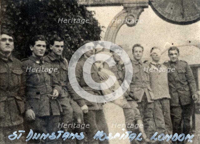 Frank Morris and other blinded soldiers c1918. Creator: Unknown.