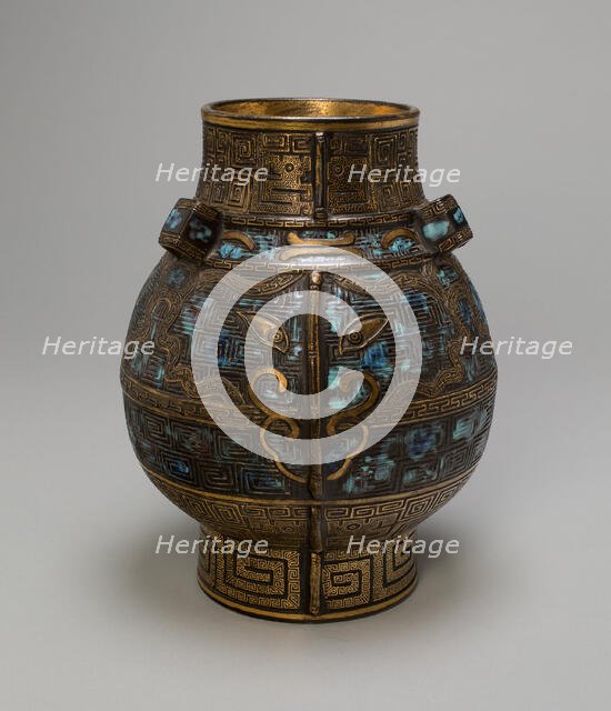 Jar in the Form of Ancient Bronze Vessel, Qing dynasty, Qianlong reign (1736-1795). Creator: Unknown.