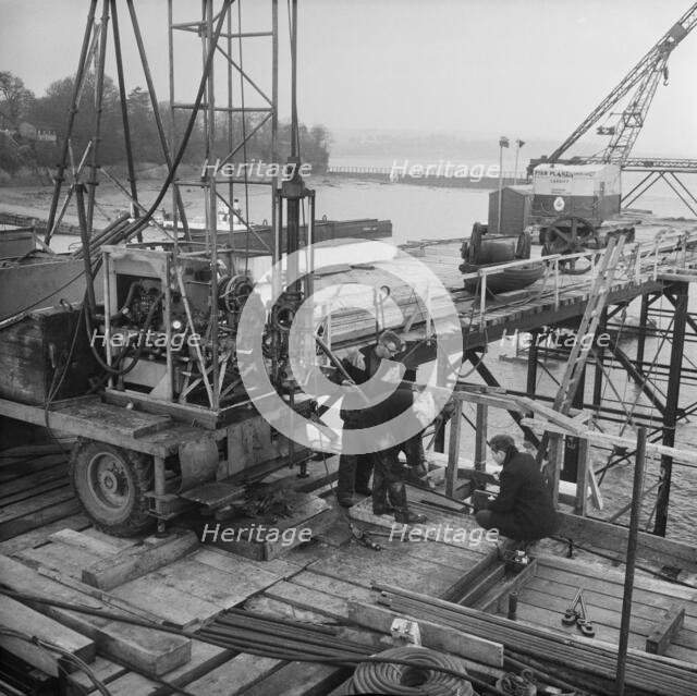 Severn Bridge, M48, Aust, South Gloucestershire, 12/12/1961. Creator: John Laing plc.