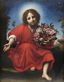 The Infant Christ with a Floral Wreath, 1663. Creator: Carlo Dolci.