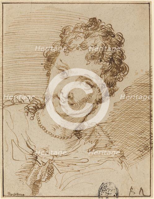 Elegant Young Woman with a Pearl Necklace. Creator: Francesco Fontebasso.