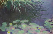 Nymphéas avec reflets de hautes herbes (Water lilies with reflections of tall grass), 1897. Creator: Monet, Claude (1840-1926).