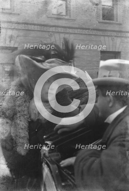 Bernhardt, Sarah, and unidentified man, portrait photograph, 1906 Apr. Creator: Arnold Genthe.